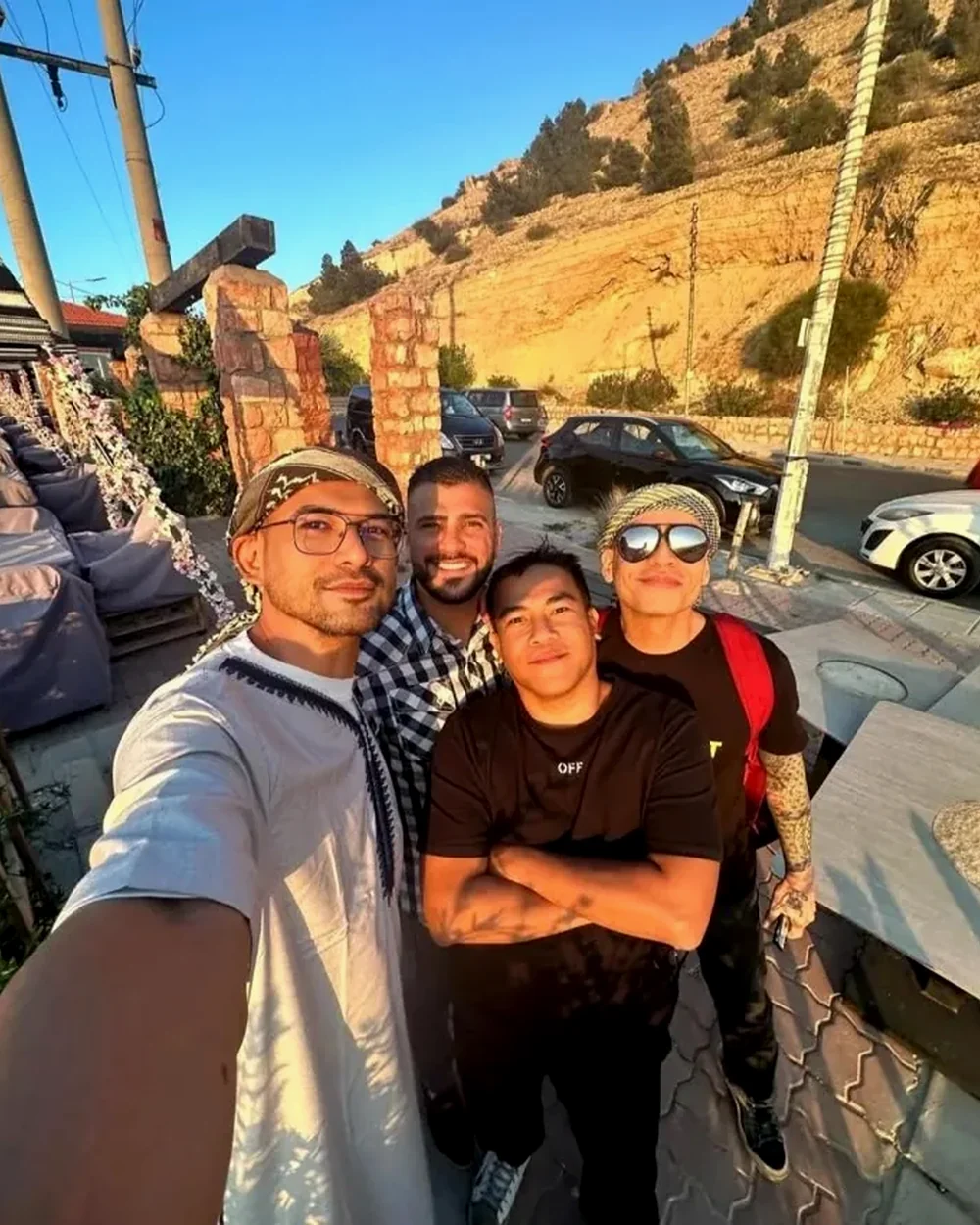 Friends traveling in Jordan